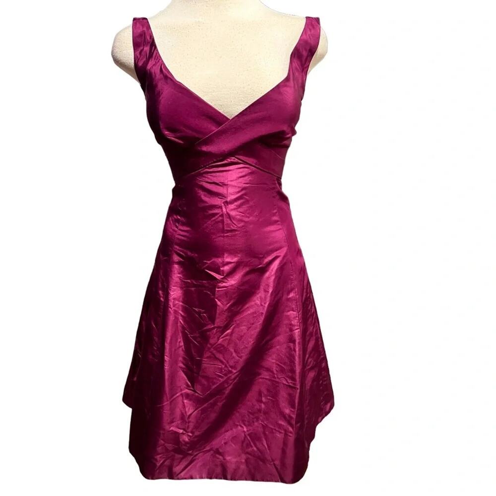 CREW Delores Silk Taffeta Dress Burgundy/Plum Size 2